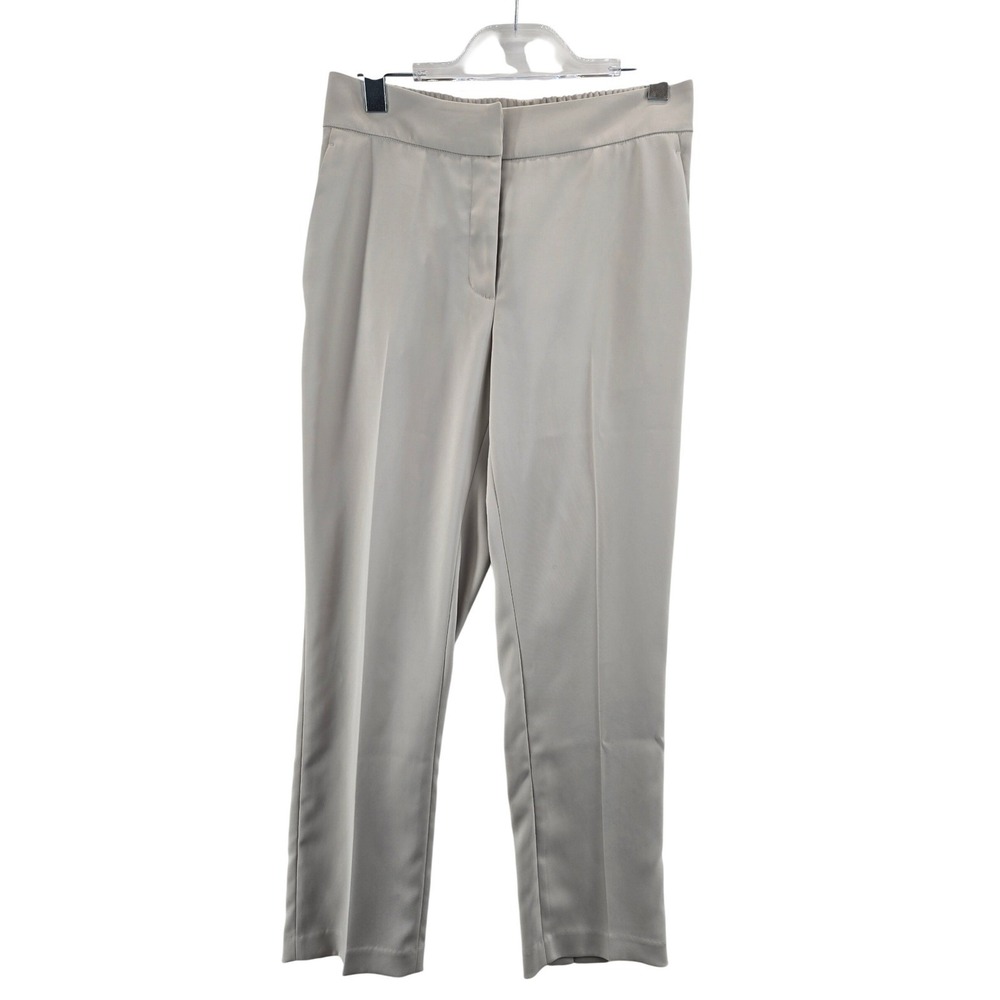 Quince Stretch Crepe Ankle Pants Sand Beige Womens 8 Elastic Back Tapered